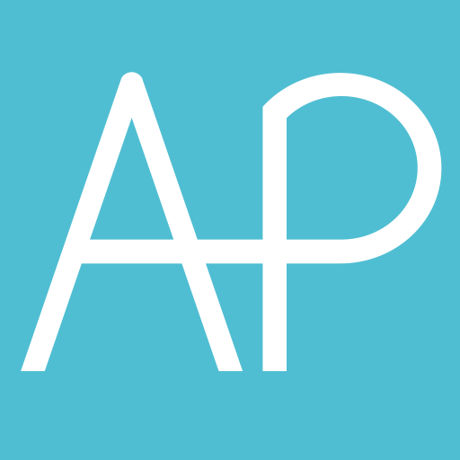 Logo d'Access Paie avec initiales A et P entrelacées sur fond bleu