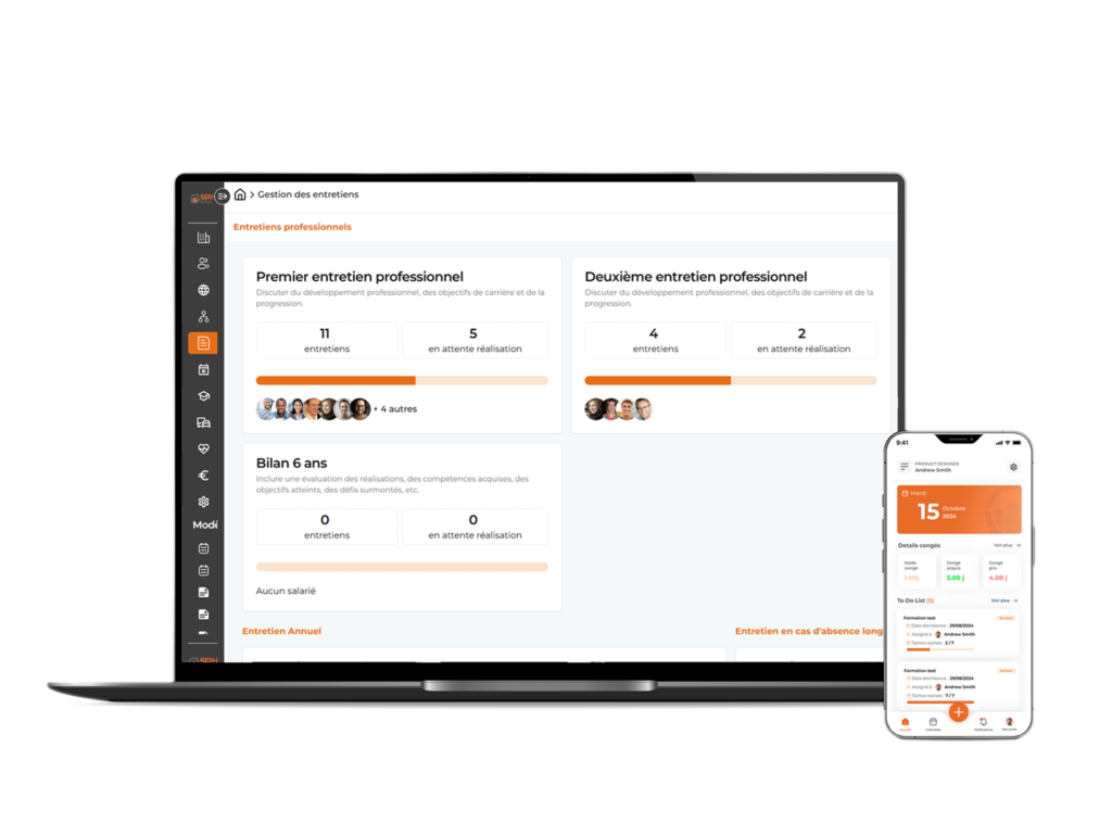 Interface du logiciel gestion RH Brest SIRHplus